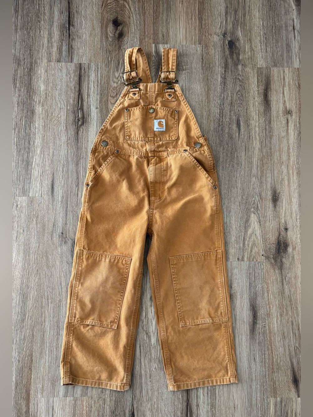Boys kids size 5 Carhartt bib overalls.  Duck brown material